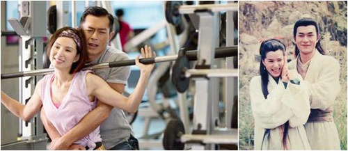 Lý Nhược Đồng và Cổ Thiên Lạc nhái lại nhiều hình ảnh trong Thần điêu đại hiệp 1995.