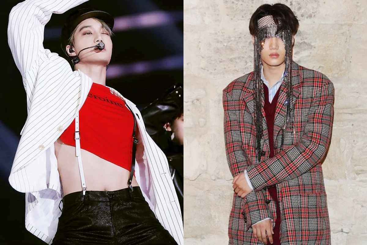 Ao crop top ho ron va loat trang phuc chi Kai (EXO) moi mac dep hinh anh