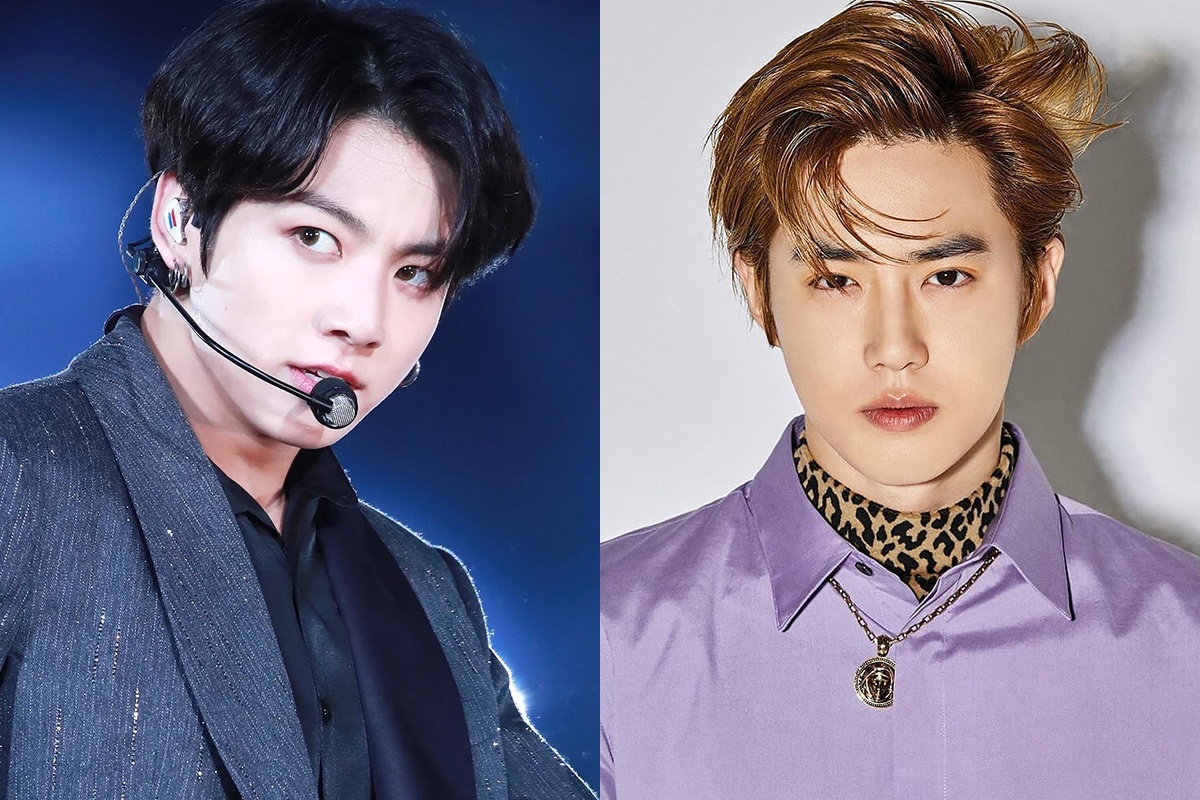 Jungkook, Suho trong dien trai khi de toc re ngoi lo tran hinh anh