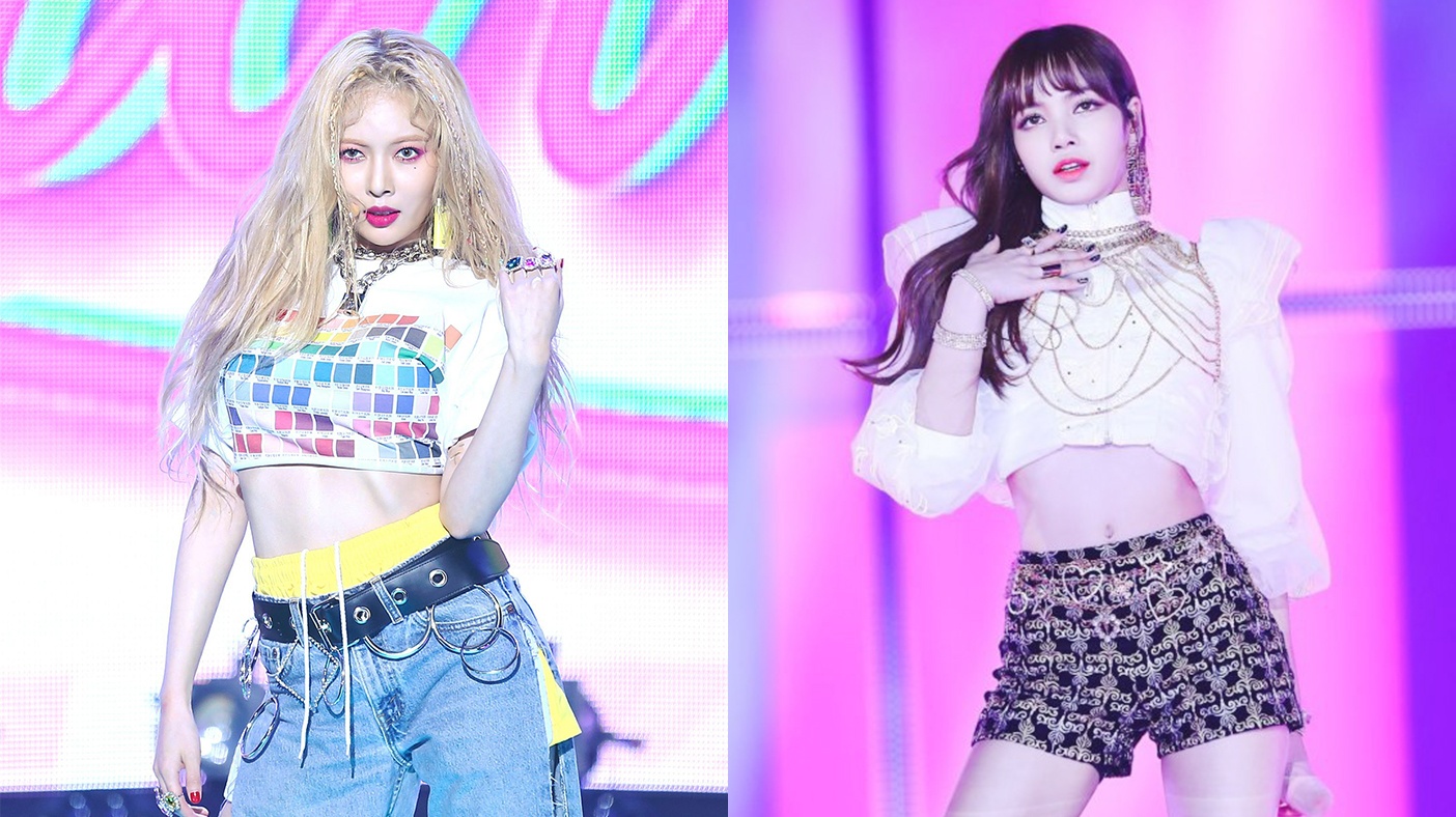 HyunA, Lisa va dan my nhan Han khoe eo thon voi ao crop top hinh anh
