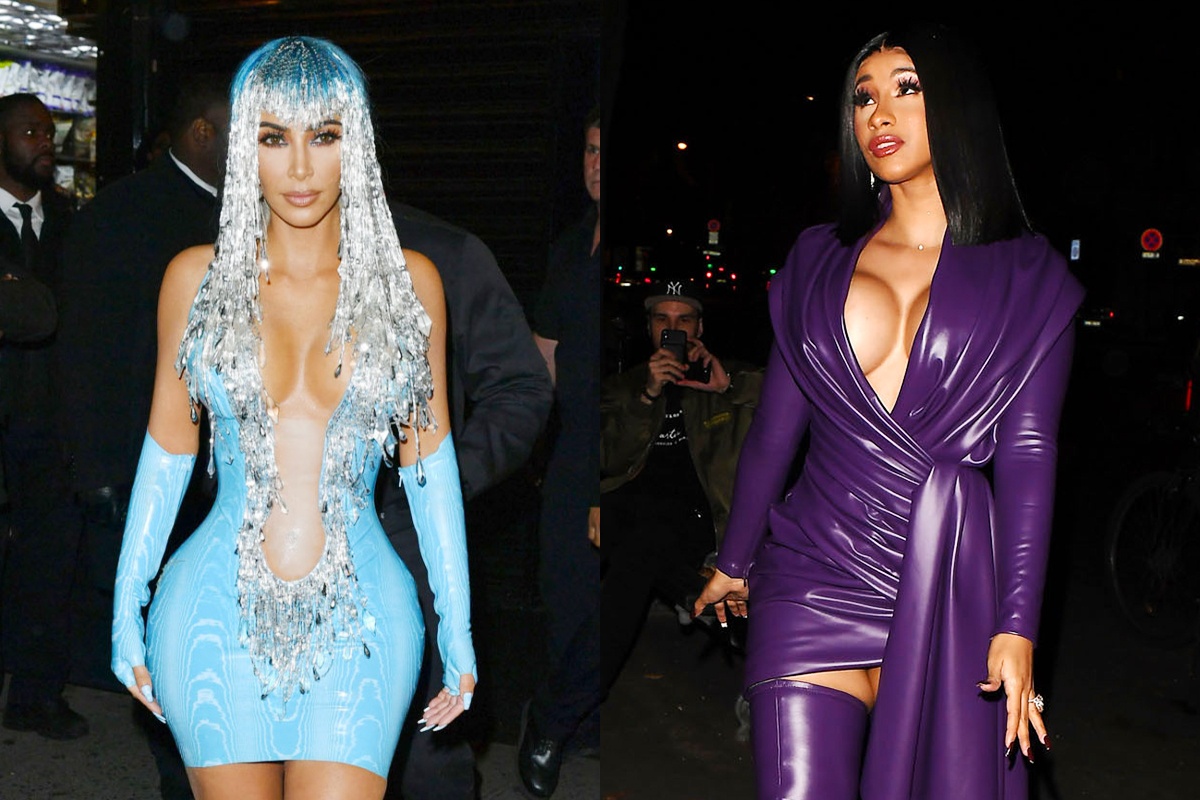 Kim Kardashian, Cardi B thich dien vay nhua bong khoe dang sexy hinh anh