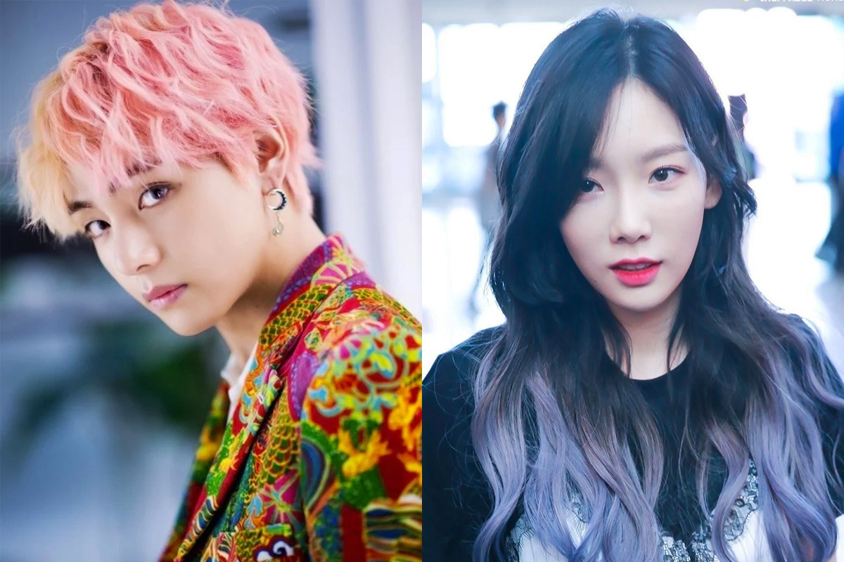 V, Taeyeon va dan sao Han lot xac sau khi nhuom toc 2 mau hinh anh