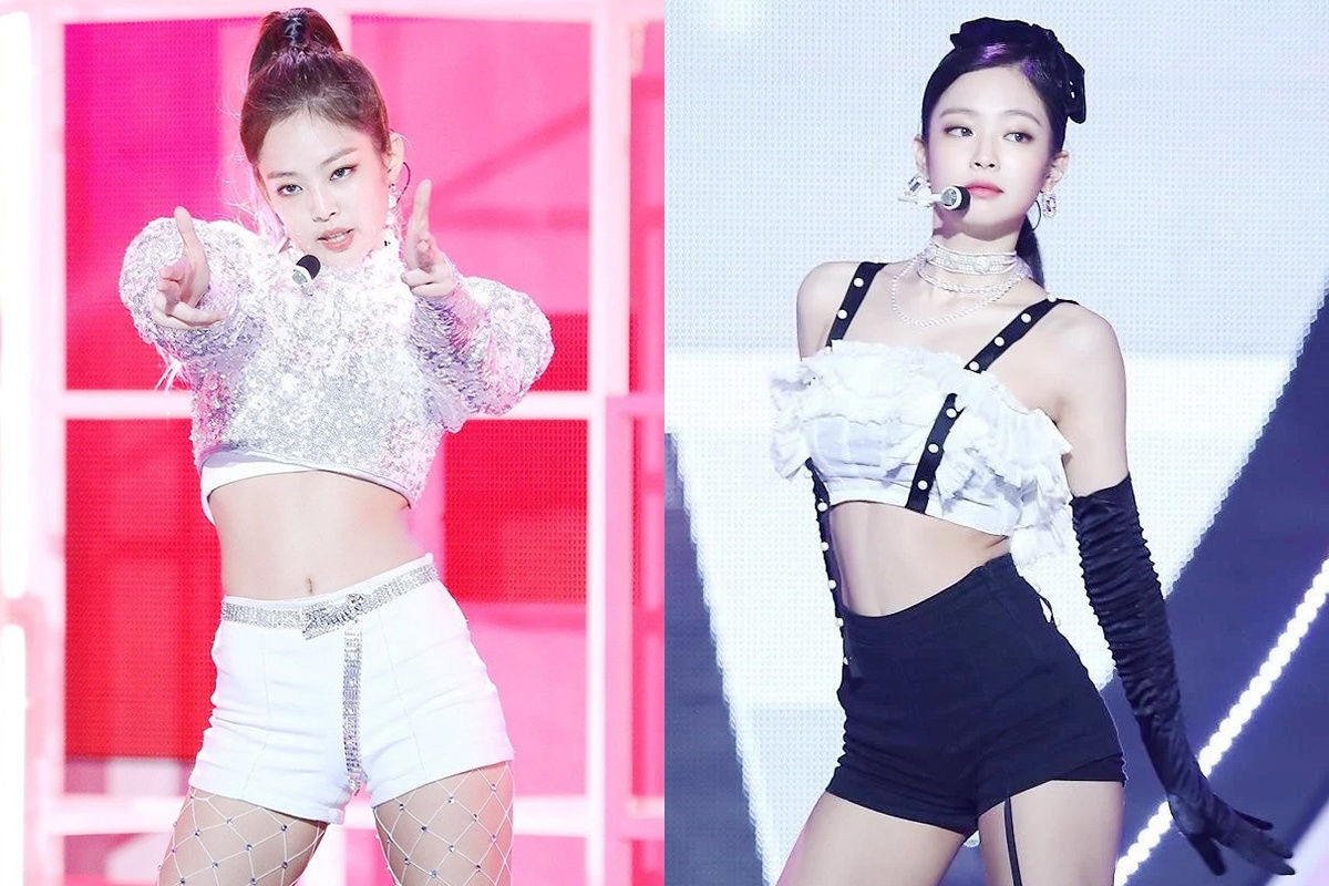 Jennie luon biet cach an mac khoe than hinh thon gon tren san khau hinh anh