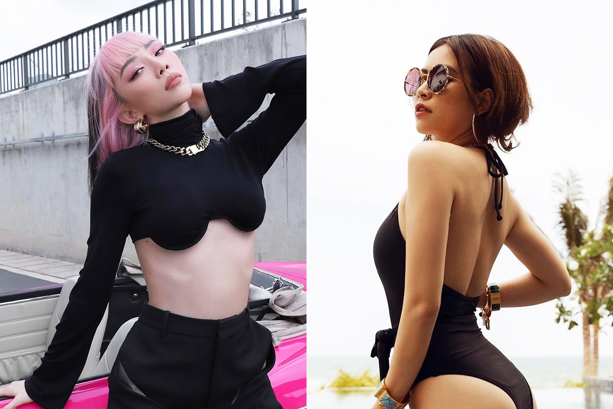 Toc Tien dien ao cat xe la mat, Hoang Thuy Linh khoe dang voi bikini hinh anh