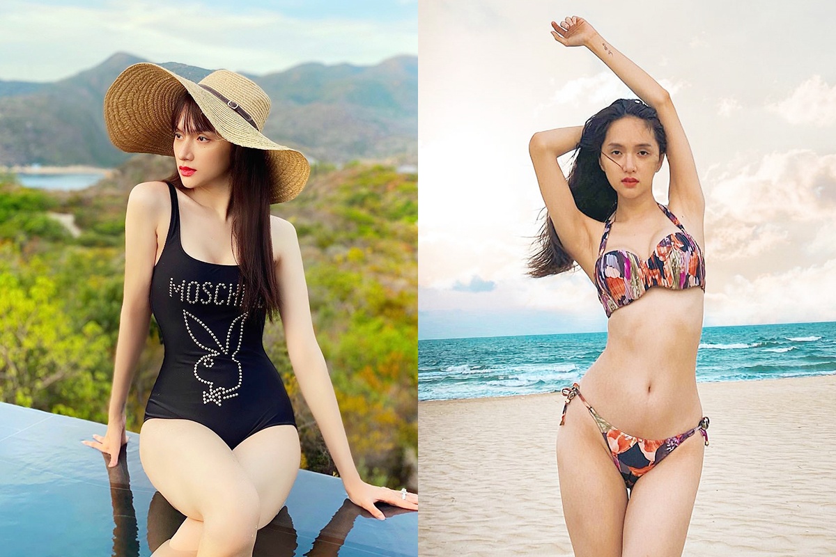 Huong Giang lo than hinh gay go khi dien bikini, vay ao ngan tay hinh anh