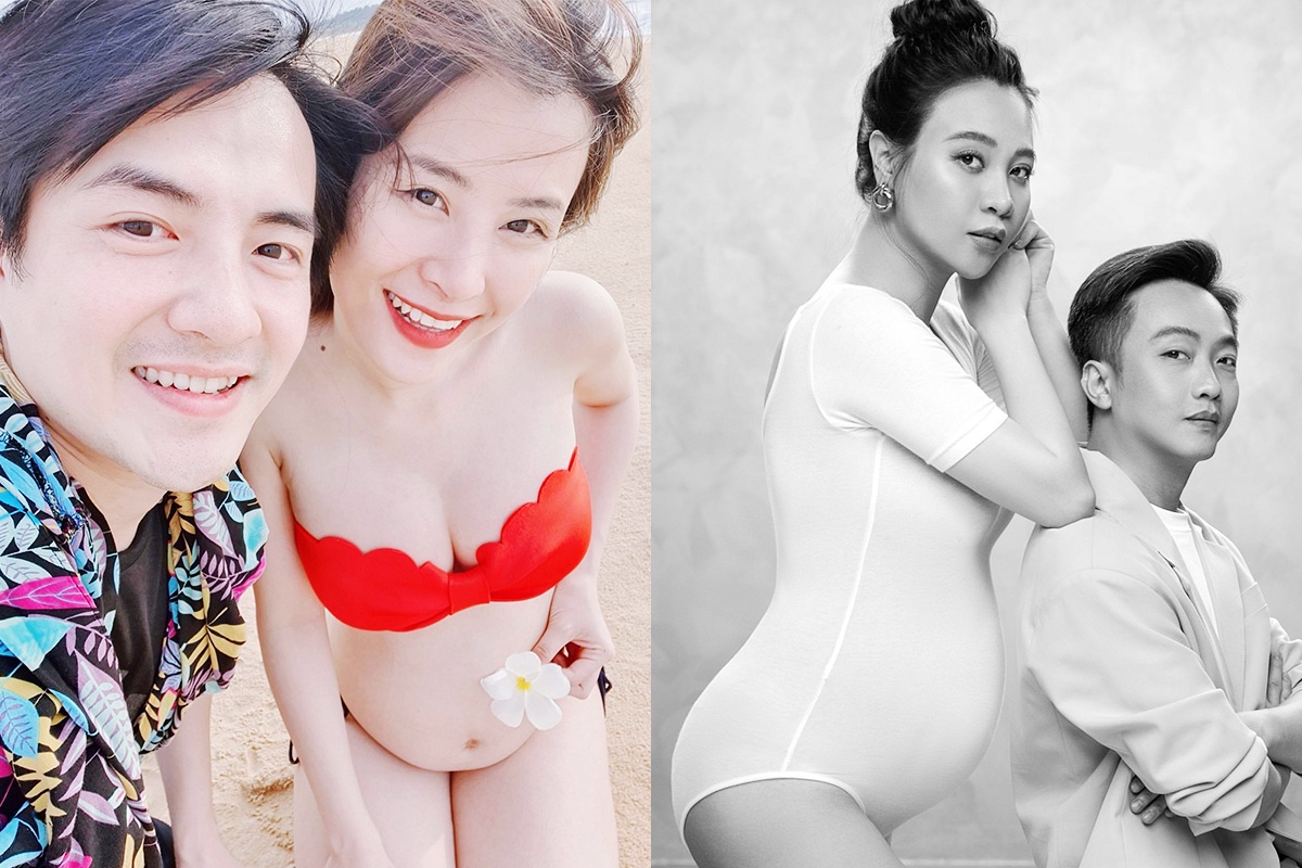 Dong Nhi, Dam Thu Trang chuong dien bikini va vay ao khoe bung bau hinh anh