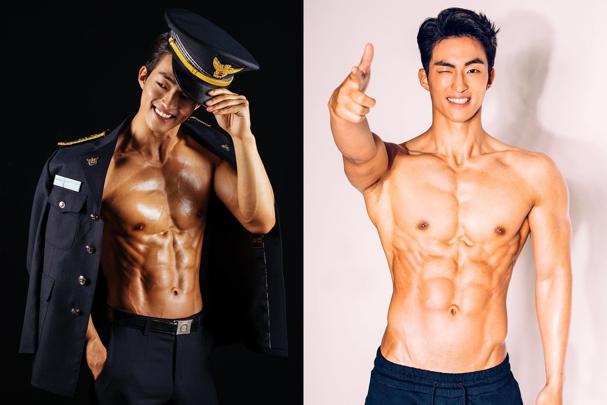 Nam canh sat Han Quoc khoe co bung 6 mui hinh anh