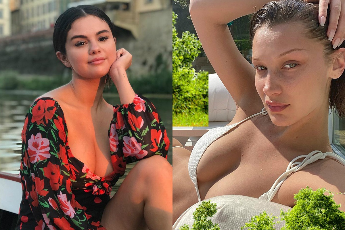Selena Gomez, Bella Hadid khoe mat moc hinh anh
