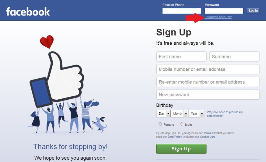 lấy lại mật khẩu facebook ảnh 1 lay lai mat khau facebook anh 1