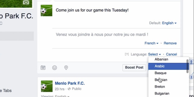 Facebook dich ngon ngu anh 1