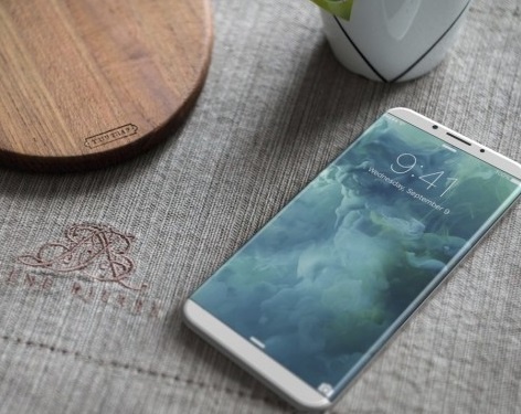 Y tuong iPhone 8 man hinh tran canh, sac khong day hinh anh