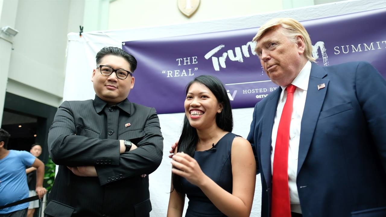 Kim - Trump 'gia' nao loan khu mua sam o Singapore hinh anh