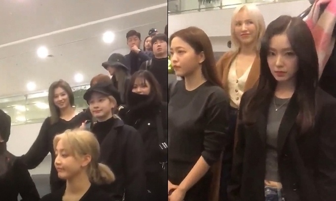 Khoanh khac hiem khi TWICE va Red Velvet cung di thang cuon hinh anh