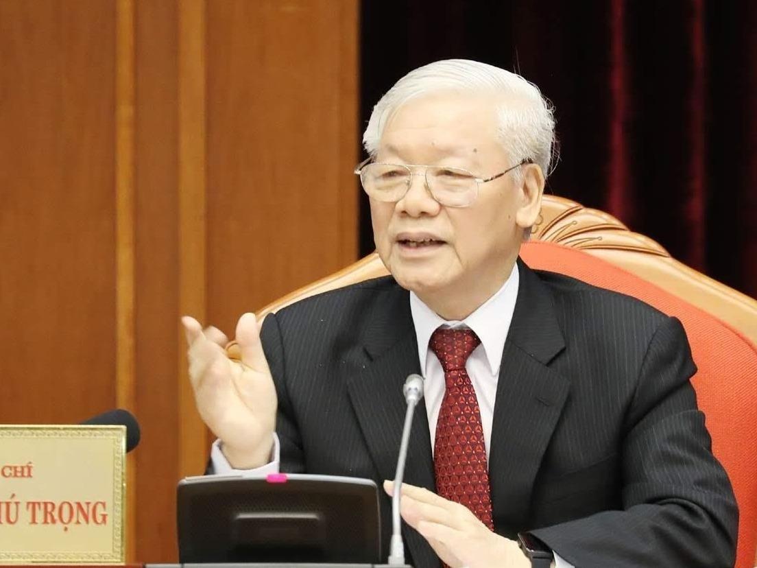 Tong bi thu Nguyen Phu Trong phat bieu khai mac Hoi nghi Trung uong 10 hinh anh