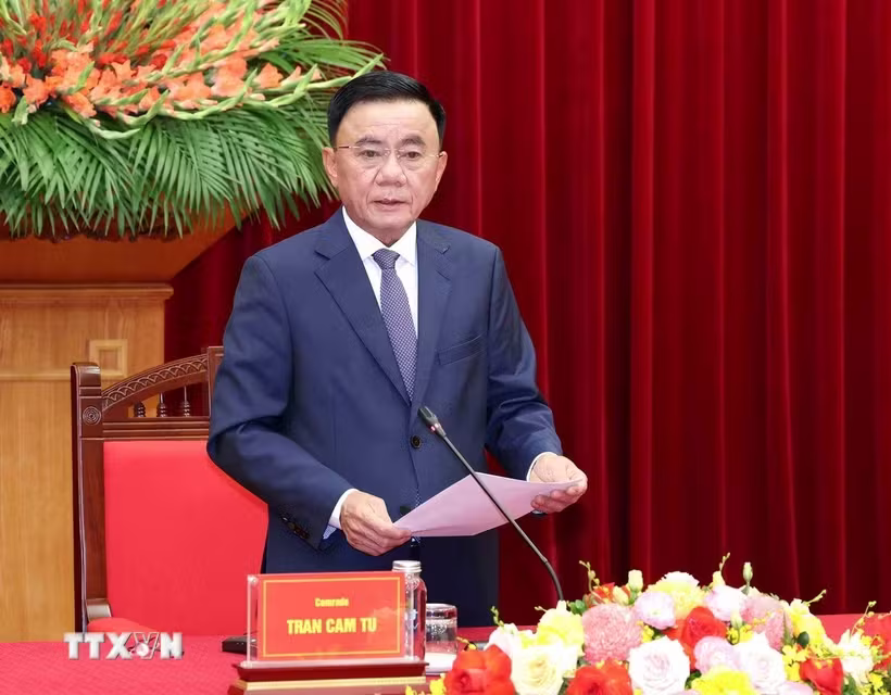 Thường trực Ban Bí thư tiếp Đoàn cán bộ cao cấp Đảng Nhân dân Cách mạng Lào