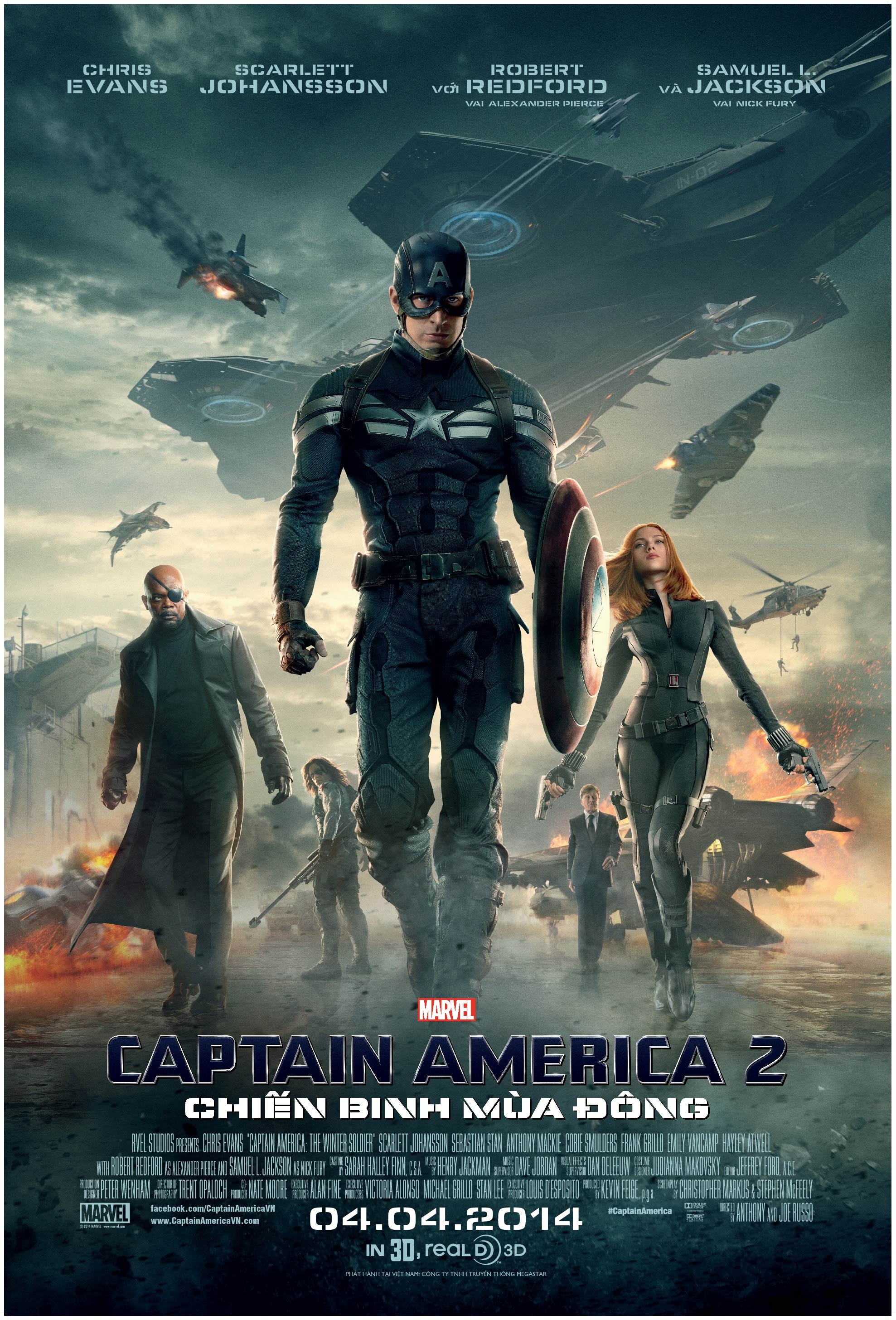 Poster chính thức của Captain America: The Winter Soldier tại Việt Nam