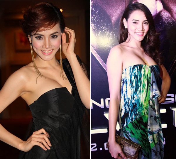 Trang Nhung cũng là một trong số nhiều chân dài thường xuyên “chưng diện” vòng 1 tại nhiều sự kiện. 