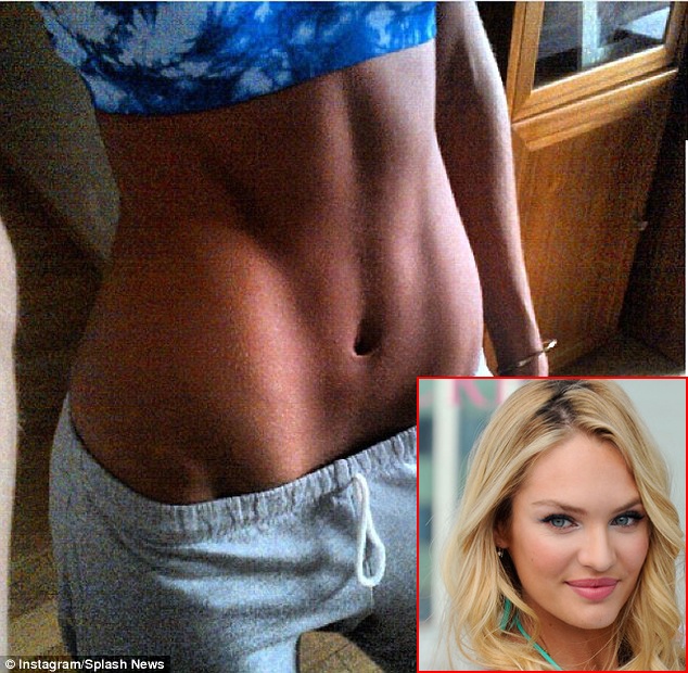 Để chuẩn bị cho show diễn lớn nhất năm Victoria’s Secret Fashion Show 2012, Candice Swanepoel tập luyện với cường độ cao và đạt kết quả như ý. 2 ngày trước giờ G, chân dài khoe trên trang Instagram cá nhân bức ảnh chụp vòng 2 phẳng lỳ với những đường cơ bụng rắn chắc. 