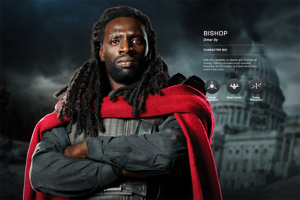 Bishop có khả năng hấp thụ các nguồn năng lượng và phân phối lại chúng theo ý muốn. Anh là dị nhân cung cấp hỏa lực cho các dị nhân khi họ cần đến nhất trong cuộc chiến chống lại cuộc tấn công của loài người.