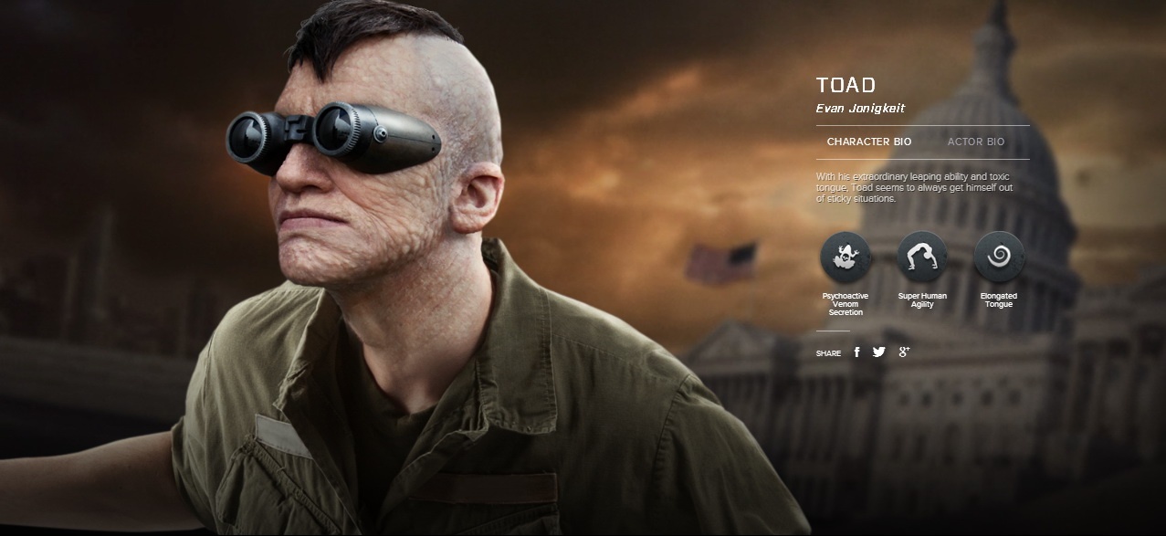 Với khả năng nhảy xa tới kinh ngạc và chiếc lưỡi có độc, Toad có thể dễ dàng thoát khỏi những tình huống khó khăn nhất.