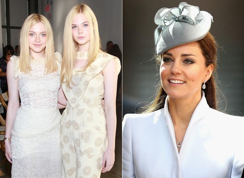 Hai chị em thần đồng diễn xuất Dakota - Elle Fanning vừa được khám phá có họ hàng xa với công nương Anh Kate Middleton.