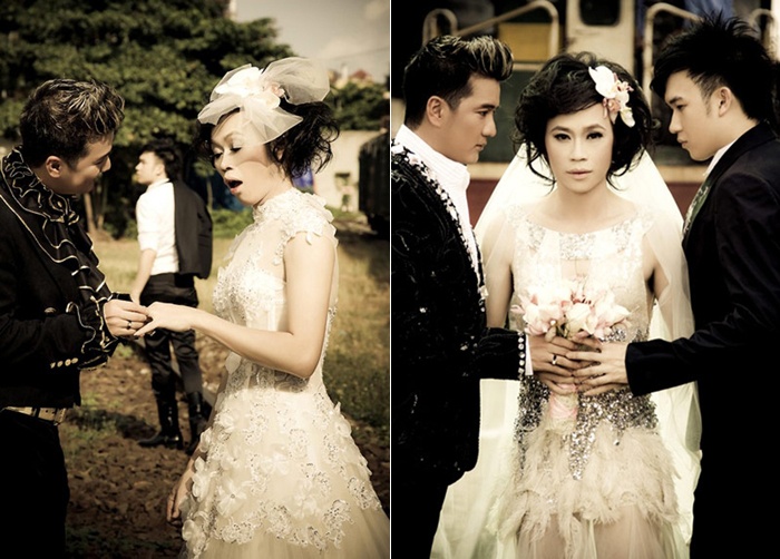 Danh hài Hoài Linh được biết đến với lối diễn xuất tự nhiên, thoại gây cười và khả năng biến hóa đa dạng với vai diễn. Anh có thể hóa thân vào nhiều kiểu vai khác nhau bất kể độ tuổi và giới tính. Trong số đó, những màn Hoài Linh giả gái được nhớ tới nhiều hơn cả. Còn nhớ bộ ảnh giả gái nổi tiếng gây sốt nhiều nhất của Hoài Linh là ảnh cưới thể hiện mối tình tay ba mà anh diễn xuất cùng em trai Dương Triệu Vũ và ca sĩ Đàm Vĩnh Hưng.  