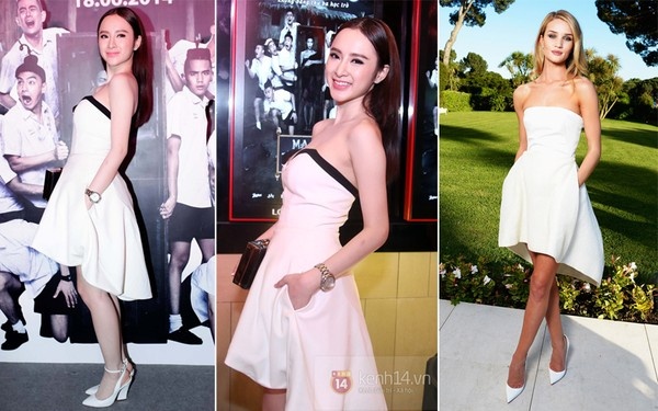 Cùng so sánh giữa hai chiếc váy và cảm nhận sự tương đồng.