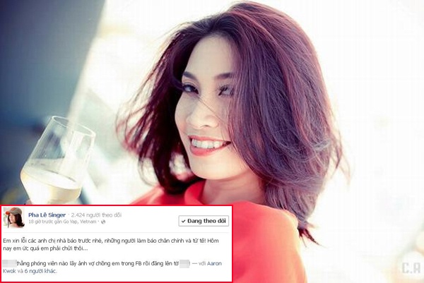Nữ ca sĩ Pha Lê dù bước vào showbiz được một thời gian nhưng cô không gây dấu ấn bằng các nhạc phẩm mà thay vào đó là chuyện tình với cầu thủ Công Vinh và thói xấu chửi tục. Năm ngoái, hình ảnh của Pha Lê và bạn trai trên trang cá nhân bị đăng lên một tờ báo mạng.