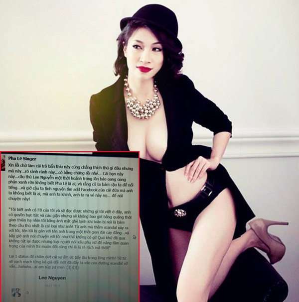 Mùa hè năm ngoái, nữ ca sĩ Pha Lê gây chú ý khi chỉ trích “người tĩnh cũ” là cầu thủ Lee Nguyễn vì phát ngôn “Tôi không biết Pha Lê là ai” của anh trước đó khiến cô bị mang tiếng dựa hơi để nổi tiếng.  Trên trang cá nhân, Pha Lê không ngại gọi tiền đạo điển trai là “đồ giẻ rách” cùng bằng chứng cho thấy Lee Nguyễn từng lân la trò chuyện với cô trên mạng xã hội để giải tỏa nỗi ấm ức. 