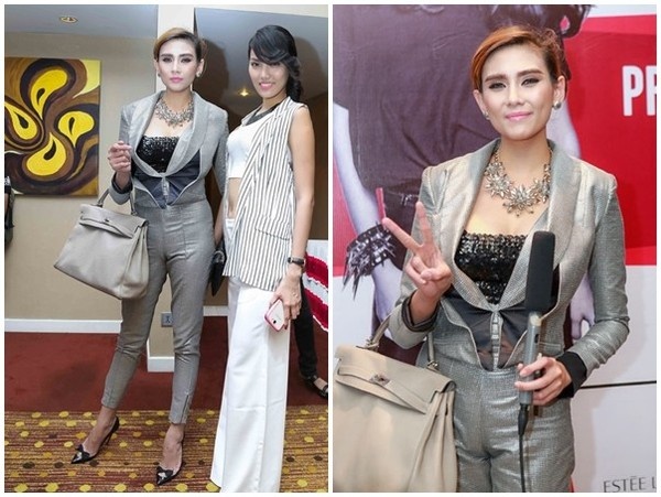 Dù sở hữu túi Hermes đắt giá nhưng không có nghĩa là gout thời trang của Hoàng Yến được nâng cao.