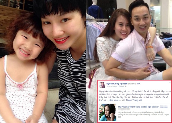 Tuy nhiên, đỉnh điểm của câu chuyện là khi Ngọc Hương – bạn gái hiện tại của Thành Trung cũng lên tiếng vào cuộc. Cô gái làm nghề tiếp viên hàng không đã không ngại buông những lời lẽ có phần chợ búa để kể tội Thu Phượng cũng như để bênh vực cho bạn trai. Những lời lẽ chỉ trích nặng nề về chuyện chăm con cũng như nhân cách Thu Phượng của Ngọc Hương bị cư dân mạng phản đối kịch liệt. Nhiều người cho rằng Ngọc Hương không có quyền xen vào câu chuyện gia đình của bạn trai và tỏ ra thất vọng với Thành Trung vì có một cô bạn gái nông cạn. Một số sao Việt như người mẫu Dương Yến Ngọc, ca sĩ Lưu Hương Giang,… cũng bày tỏ sự bức xúc trước lời lẽ của Ngọc Hương. 