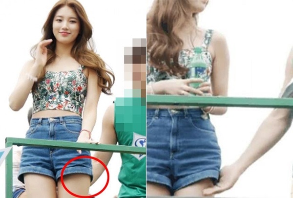 Hành động chạm tay lên đùi Suzy của người MC chương trình.