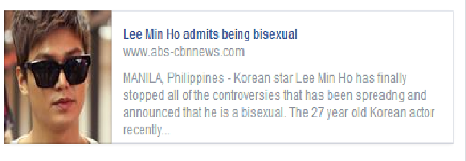 Lee Min Ho bị đưa tin giả là người lưỡng tính.