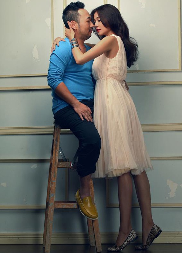 Bắc ghế đẩu là cách mà đạo diễn Quang Dũng phải khiến người mẫu Thanh Hằng phải kiễng chân trong một bộ ảnh. 