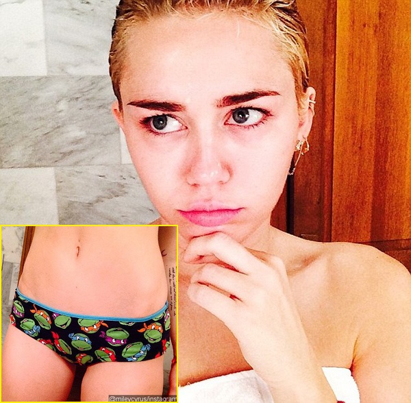 Miley có sở thích khoe ảnh tự sướng ở mọi nơi.