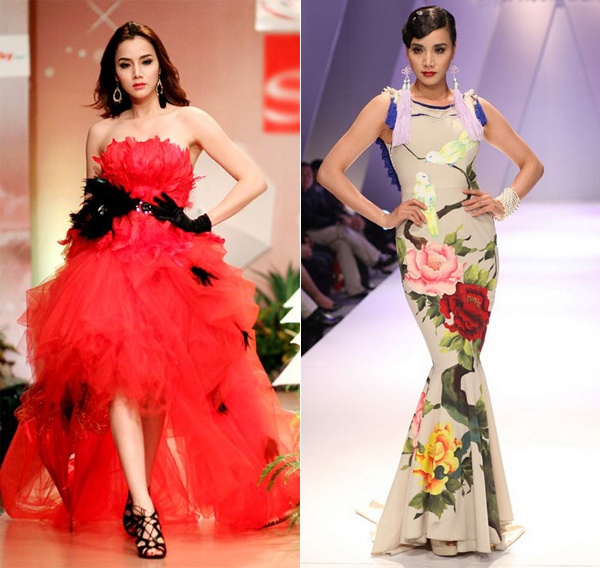 Trang Nhung từng nhiều lần làm vedette trên sàn catwalk nhưng trong làng mốt Việt, vị trí này có được nhờ sự quen biết, mối quan hệ giữa người mẫu và nhà thiết kế hơn là về mặt chuyên môn. Trong thời điểm tên tuổi đang được chú ý lớn, Trang Nhung từng có phát ngôn: “Tôi dư sức làm siêu mẫu quốc tế” khiến làng mốt xôn xao một thời gian bởi hiếm có ai tự tin tuyên bố như cô ngay cả các người mẫu được đánh giá cao như Thanh Hằng, Hoàng Yến,… 