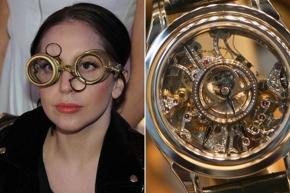 Chiếc kính đặc biệt của nữ ca sĩ có thiết kế khá giống với một kiểu đồng hồ. 