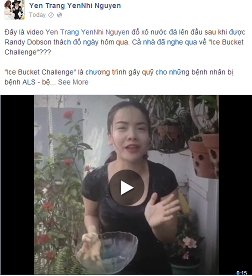 Yến Trang cũng thực hiện lời thách từ một người bạn.