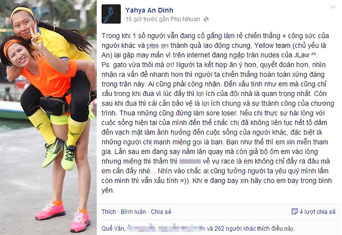 An Đinh lên tiếng sau vụ Trang Trần vạch mặt BTC Cuộc đua kỳ thú 2014.