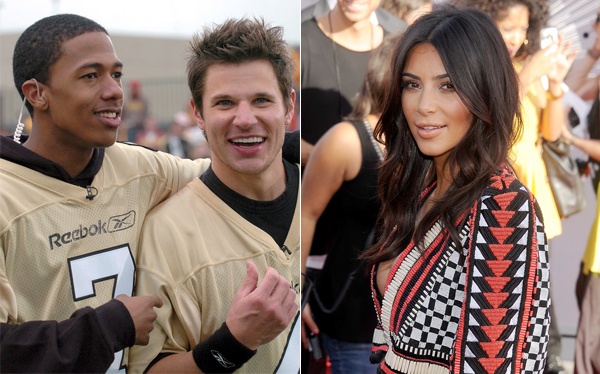 Đôi bạn Nick Cannon – Nick Lachey hiện đã có gia đình riêng nhưng thời chưa ổn định, họ từng cặp kè với người đẹp siêu vòng 3 Kim Kardashian vào năm 2006. Trên báo chí, nếu cựu thành viên 98 độ chỉ hé lộ sơ qua việc anh hẹn hò với Kim thì Nick Cannon lại chia sẻ nhiều hơn về đời sống tình dục với người đẹp truyền hình khiến anh bị vợ là diva Mariah Carey tức giận.  