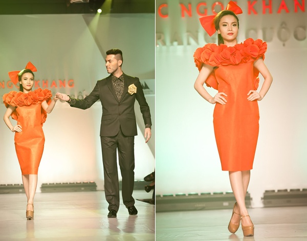 Tháng 4/2013, đêm diễn thời trang của NTK Hà Nhật Tiến có sự góp mặt của nữ ca sĩ Yến Trang lần đầu thử sức làm người mẫu. 