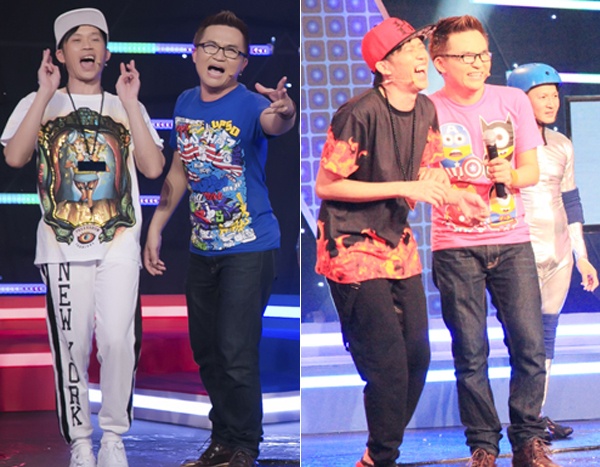 Trong chương trình, anh còn nhiều bộ đồ khác cùng kiểu cách hip hop