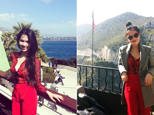 Đến vương quốc Monaco tham dự một sự kiện, Ngọc Trinh vui thích với quang cảnh biển trong xanh và núi non của vùng Địa Trung Hải. Monaco là nơi tiếp giáp với Pháp và Ý, nguồn thu chủ yếu dựa vào kinh doanh du lịch. 