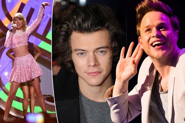 Taylor bị á quân X Factor - Olly Murs (bên phải) mỉa mai vì vẫn còn cay cú bạn trai cũ Harry Styles.