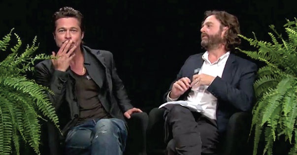 Brad Pitt bị đá xoáy trong talkshow hài hước Between Two Ferns.