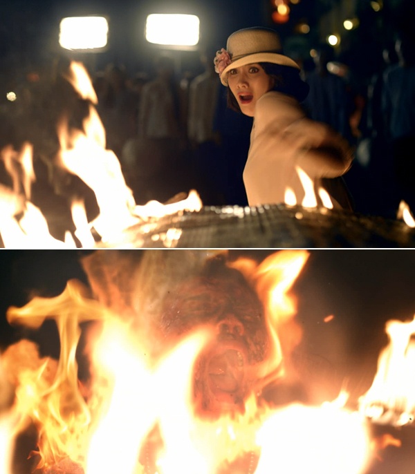 Thế nhưng cuộc phẫu thuật không thành, Bella chết trên bàn mổ, trên người bê bết máu, thân xác của cô còn bị Quân thủ tiêu. Trước đó ở đoạn đầu phim, Bella cũng mơ tới cảnh cô bị chết cháy trên thuyền. Hình ảnh gương mặt kêu gào bị cháy xém khá rùng rợn. 