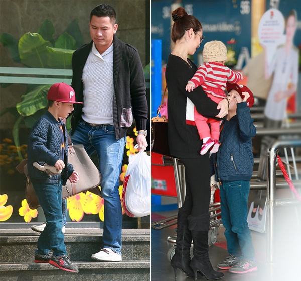 Vào mùa đông, cậu bé được diện áo khoác trần cùng quần jeans dài tối màu khỏe khoắn với mũ lưỡi trai đỏ tinh nghịch.