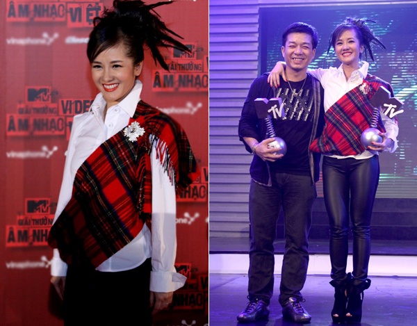 Cô diện áo sơ mi, quần da, nhưng lại cuốn theo một chiếc khăn to từ vai xuống eo một cách “khó hiểu”. Nhiều người nghi ngờ đây là cách diva nhạc Việt muốn giấu đi vòng eo lùm xùm và không hiệu quả mấy bởi ít nhiều chiếc bụng đã khá to. Tới cuối tháng 4/2012, nữ ca sĩ lên chức mẹ của cặp song sinh một trai, một gái ở tuổi 42. 