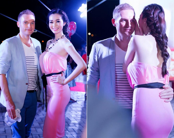 Trong buổi ra mắt bộ phim Hollywood Big Hero, người đẹp Khánh My tái ngộ chàng ca sĩ người Mỹ Kyo York. Sau khi chụp ảnh chung, cả hai trò chuyện thân mật, người đẹp thì thầm to nhỏ với Kyo York. 