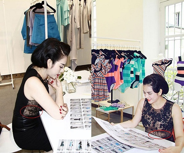 Sở hữu chiều cao khiêm tốn và vóc dáng đầy đặn, những bộ đồ xuyên thấu, ôm sát dường như không phù hợp với Lý Nhã Kỳ bởi chúng dễ dàng phô ra những lớp mỡ ngấn trên cơ thể cô. Không ít lần nữ diễn viên Mùa hè lạnh bị bắt gặp khoảnh khắc không đẹp này. 